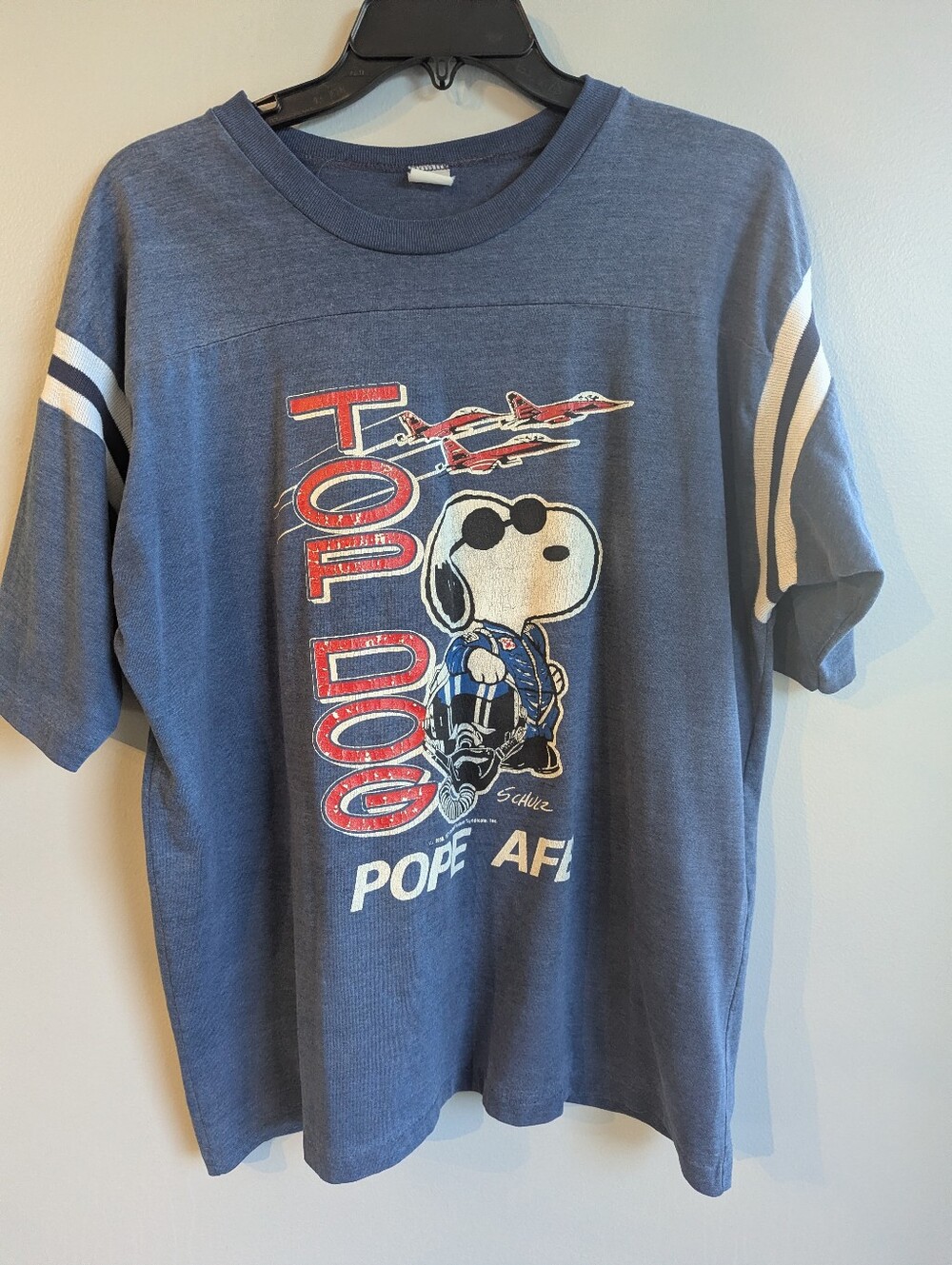 Vintage Snoopy Pope Air Force Base Top Dog Shirt